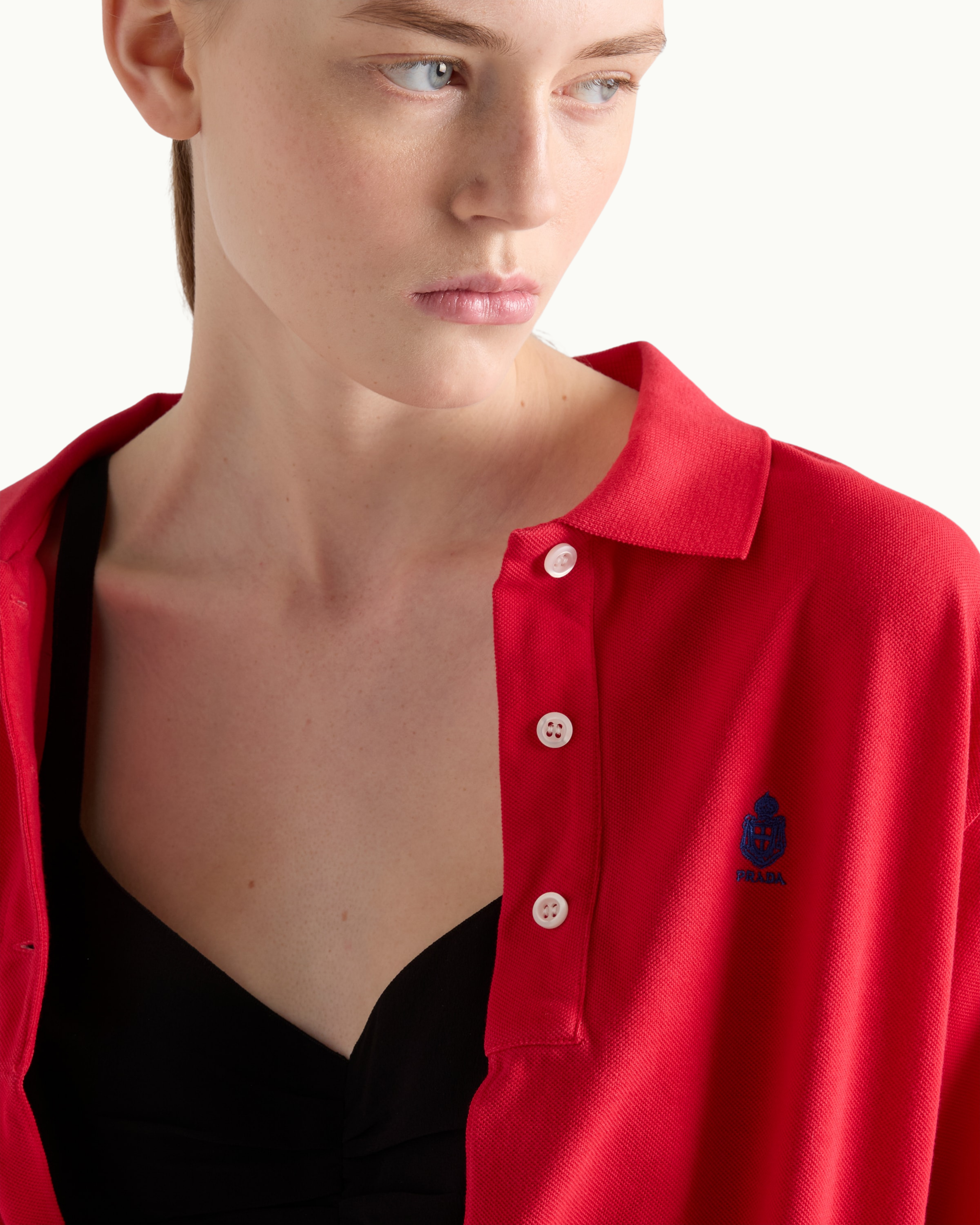 Long-Sleeved Cotton Piqué Polo Shirt
