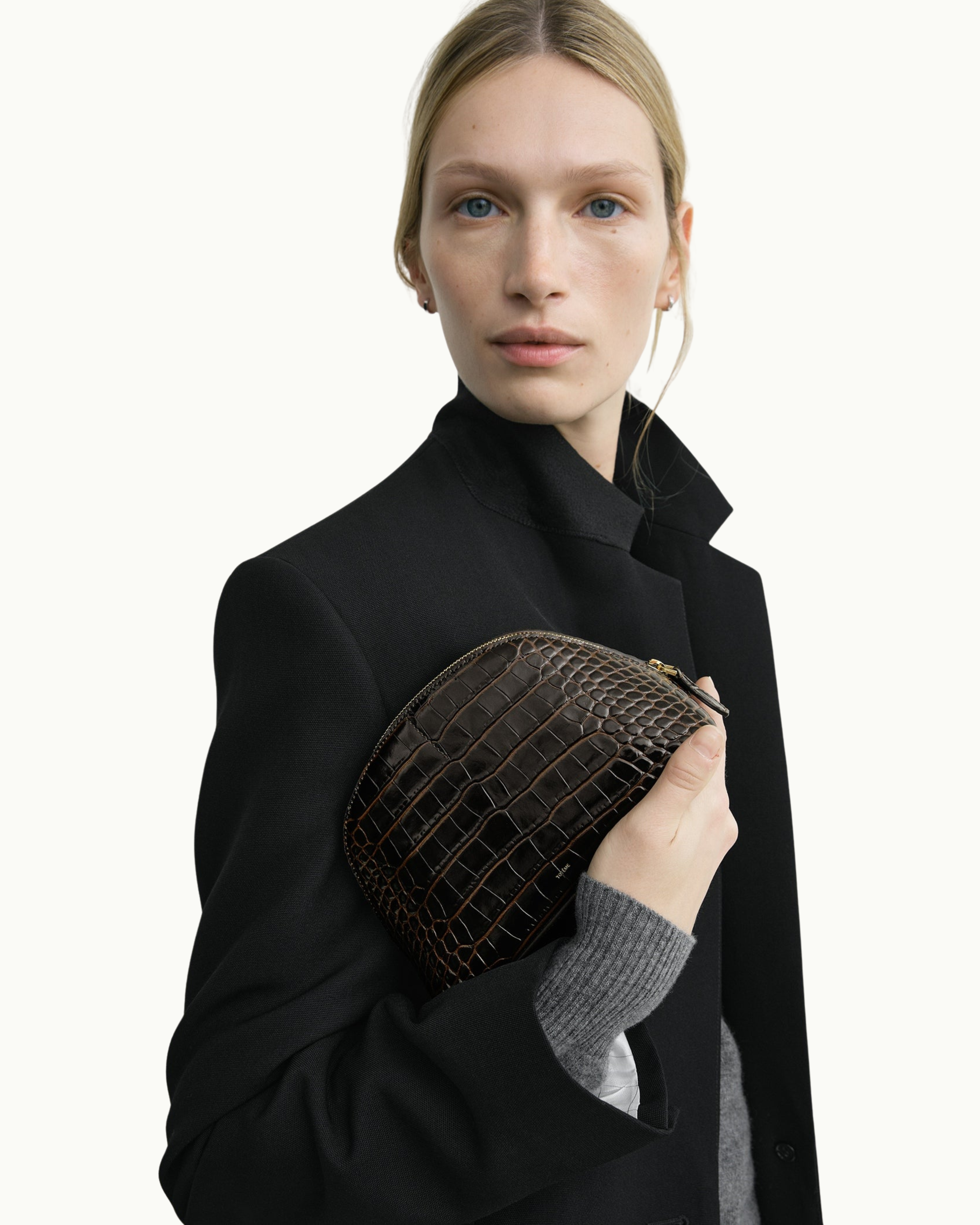 Croc-Embossed Day Pouch