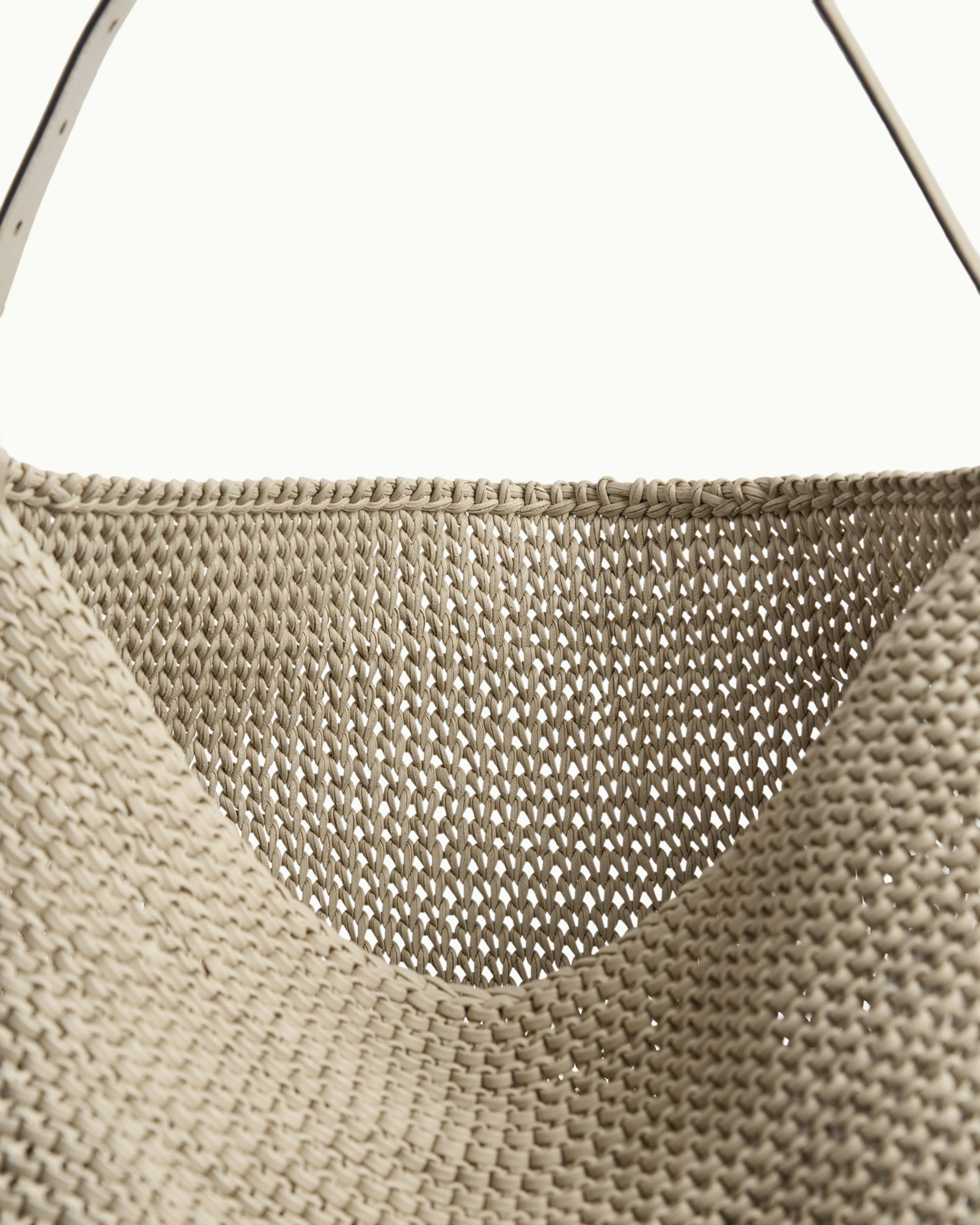 Belted Woven Leather Tote
