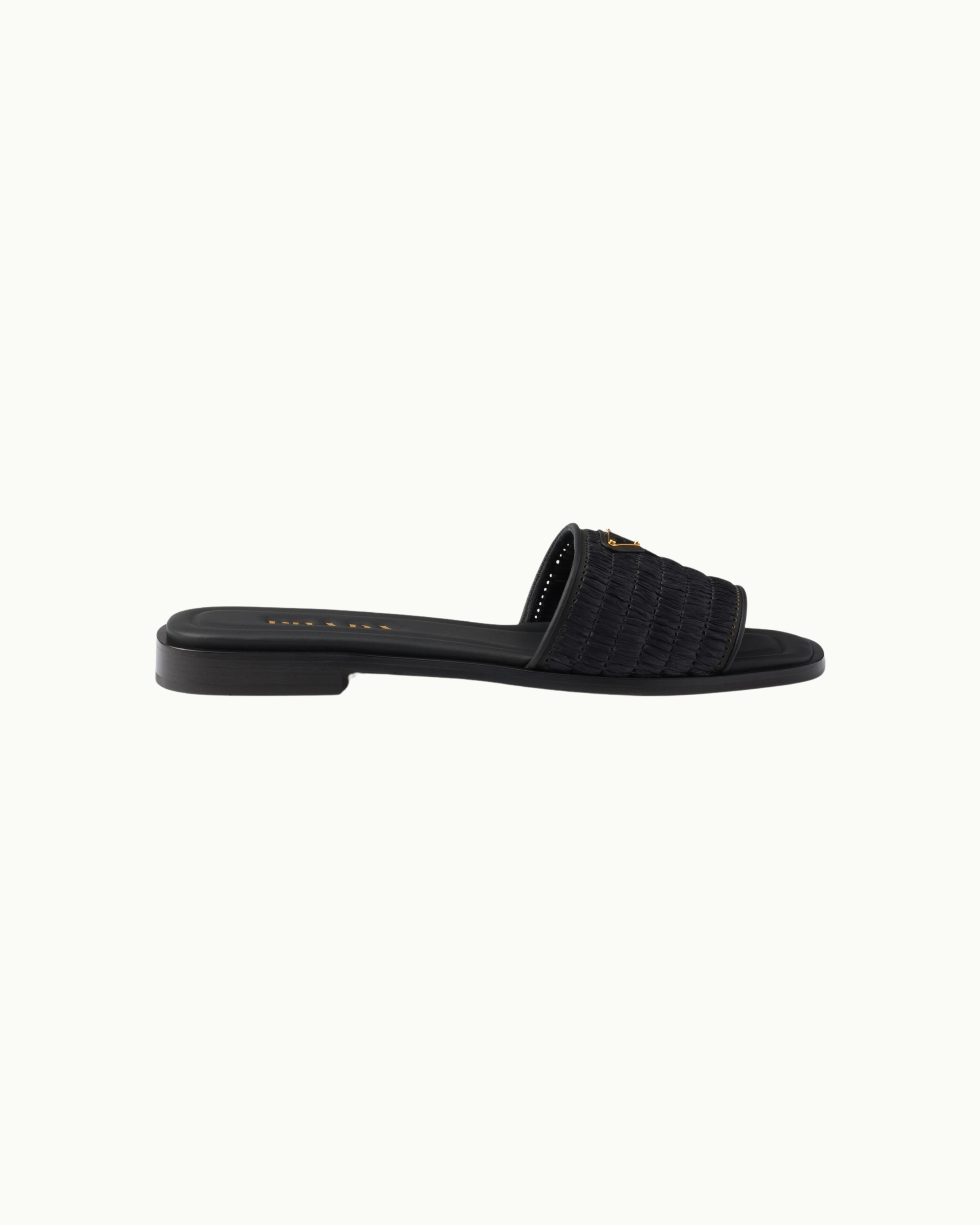 Leather Slides with Crochet Details