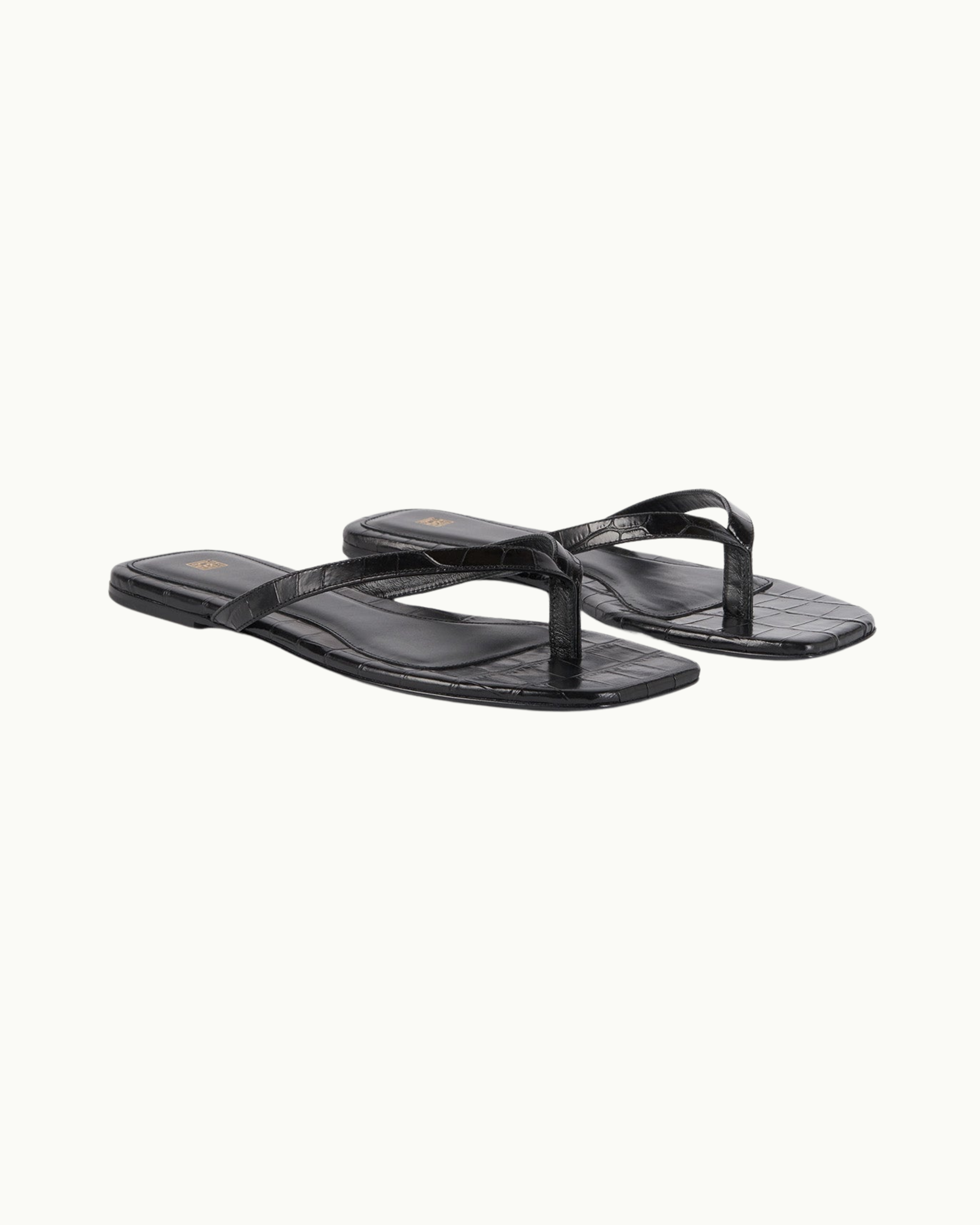 Croc-Embossed Flip Flops