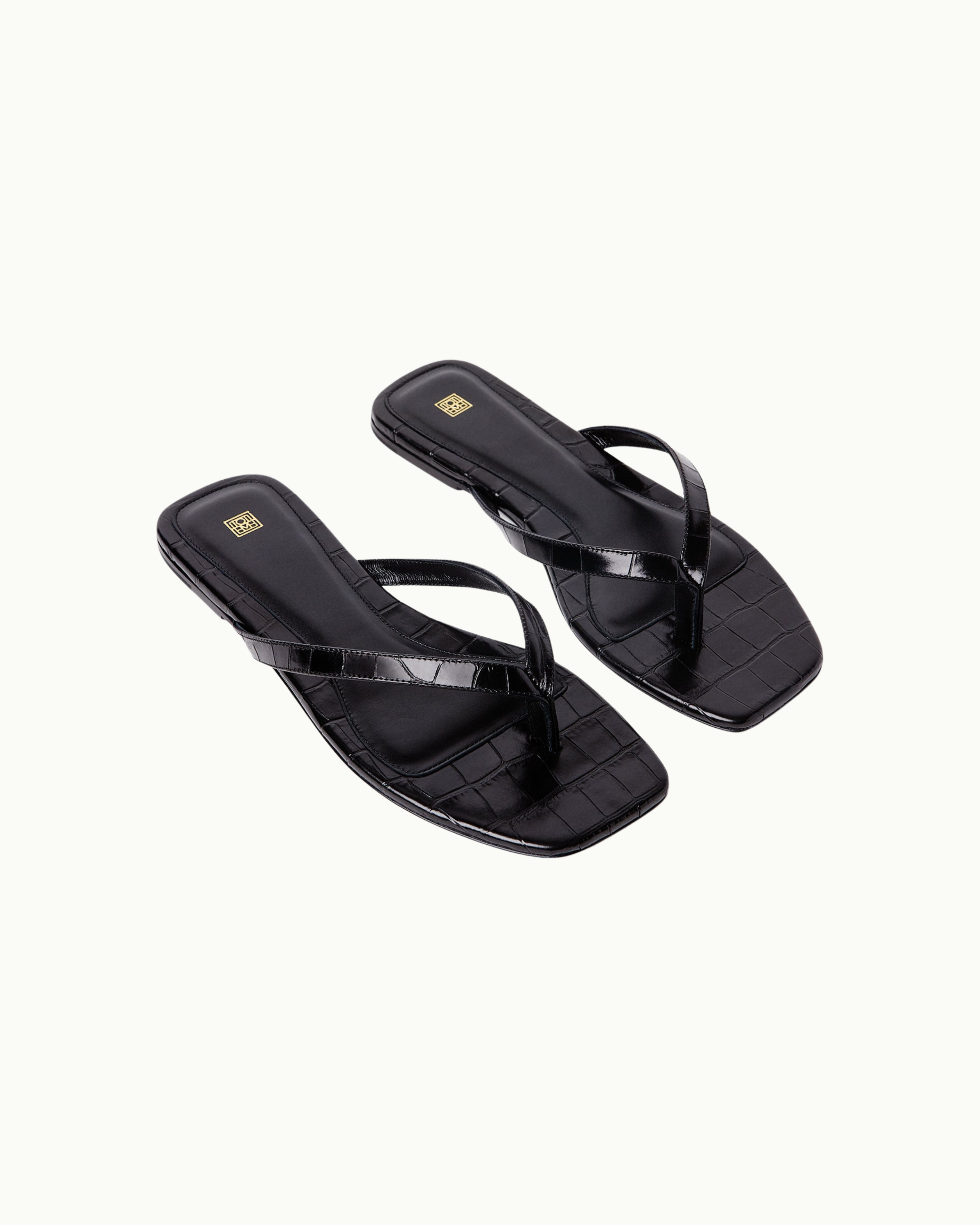 Croc Embossed Flip Flops