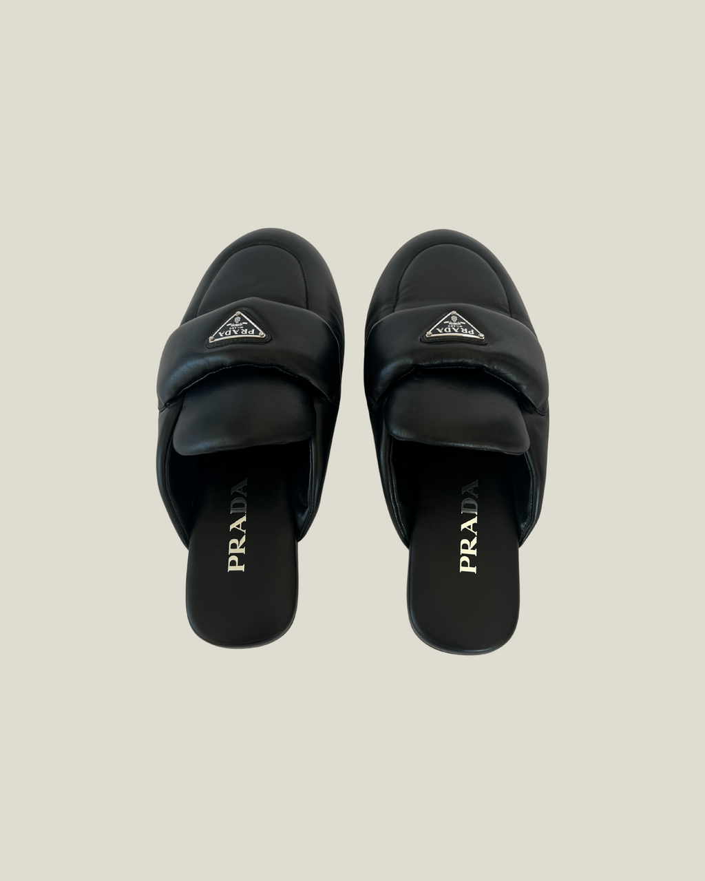 Prada Soft Padded Nappa Leather Sabots