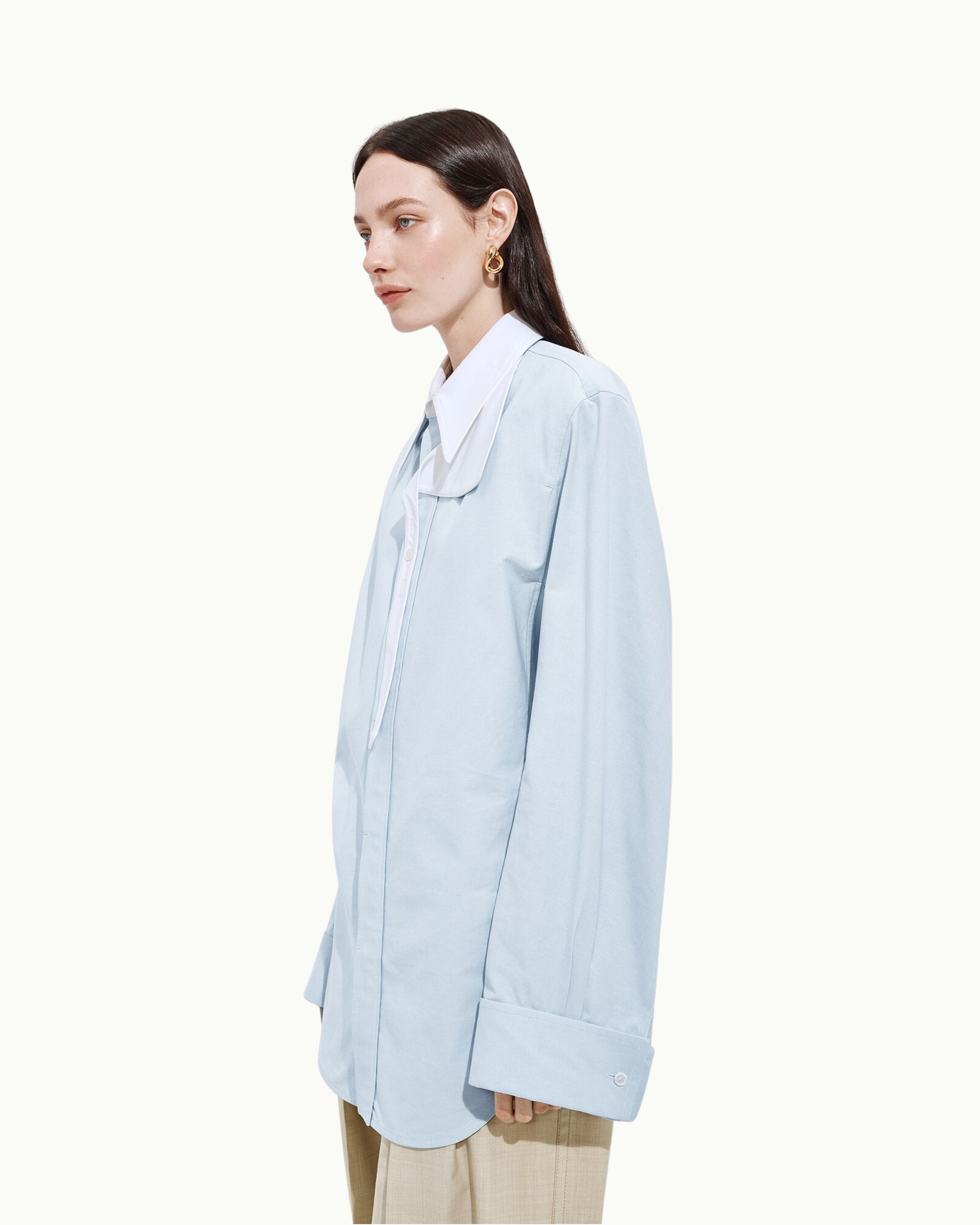 Cotton Oxford Belted Shirt
