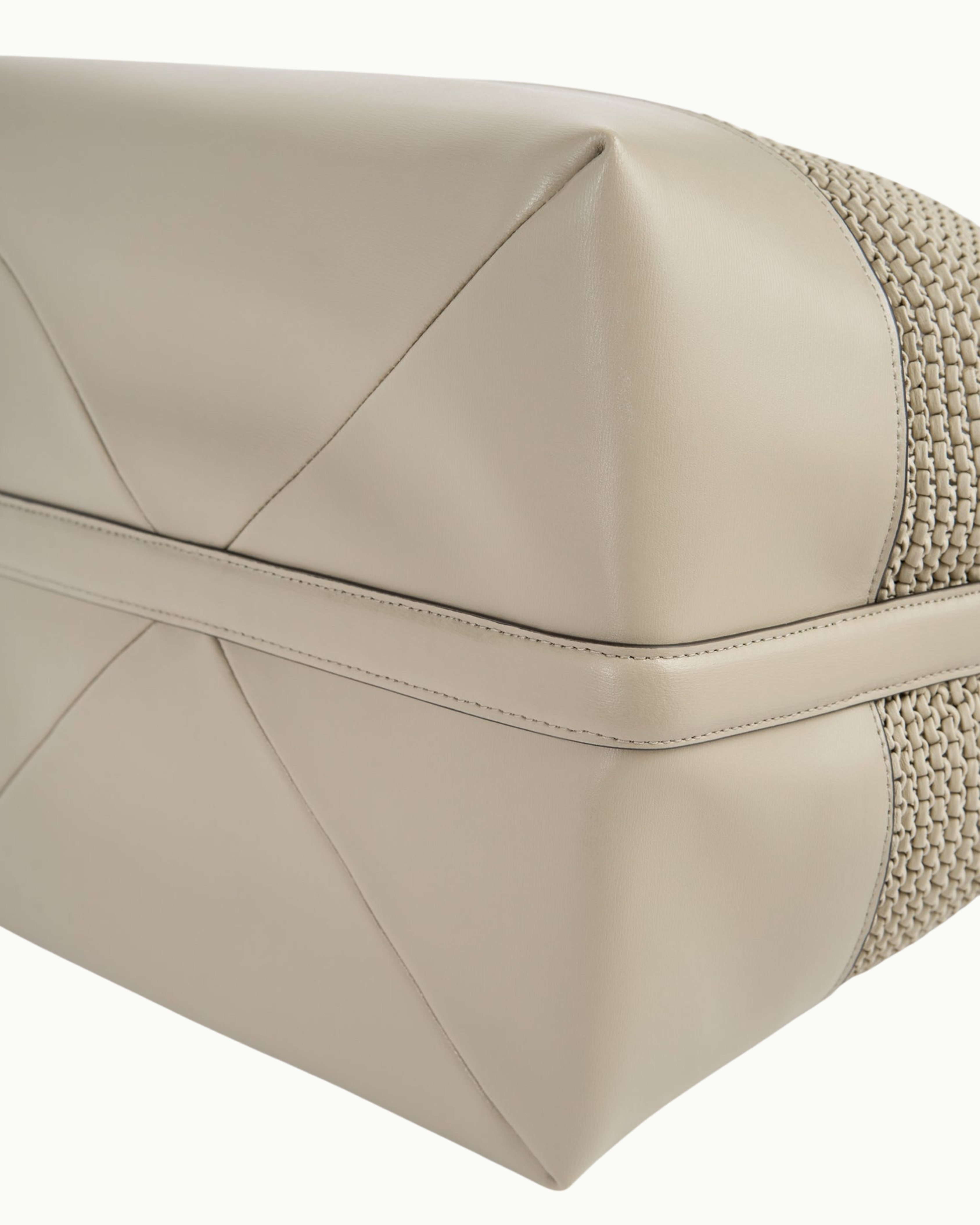 Belted Woven Leather Tote