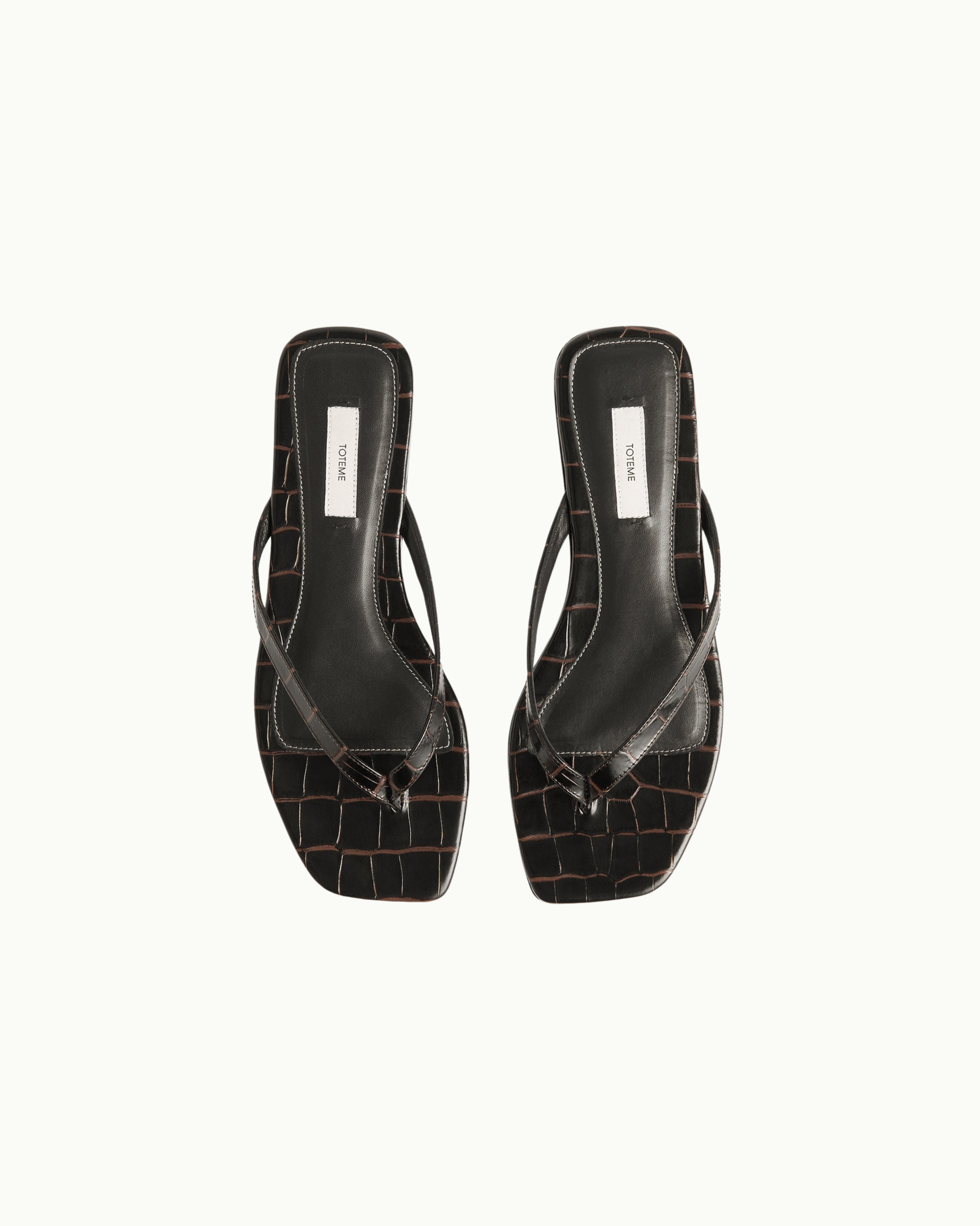 Croc-Embossed Flip Flops