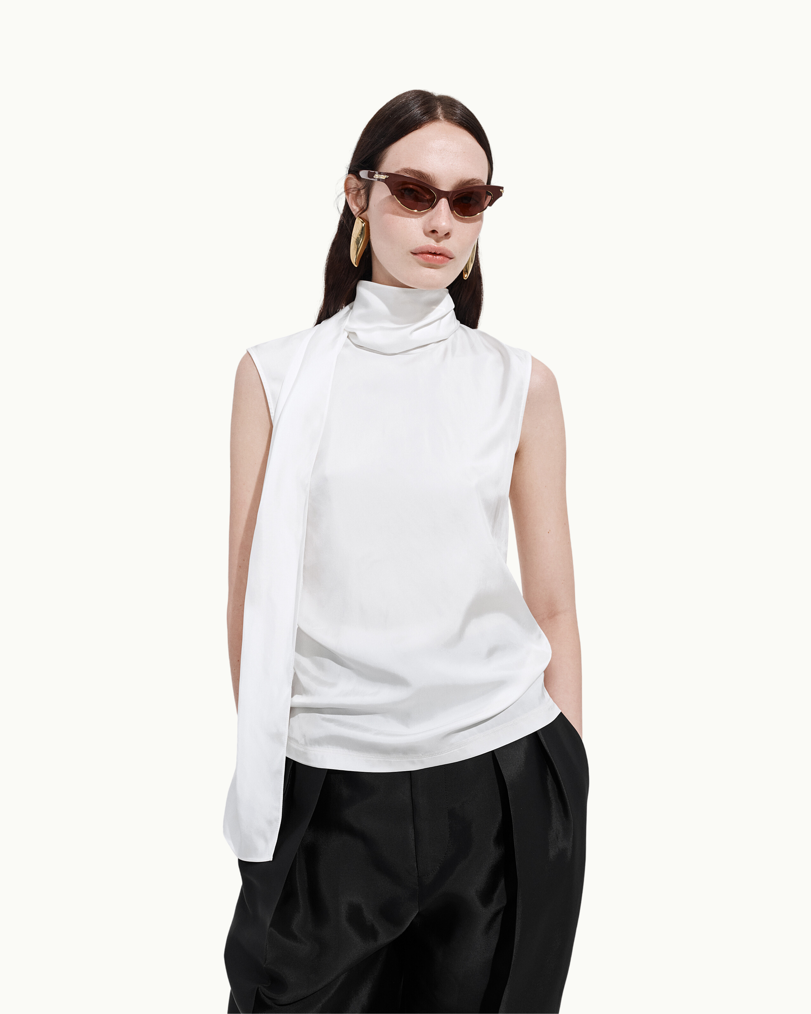 Silk Stretch Satin Top