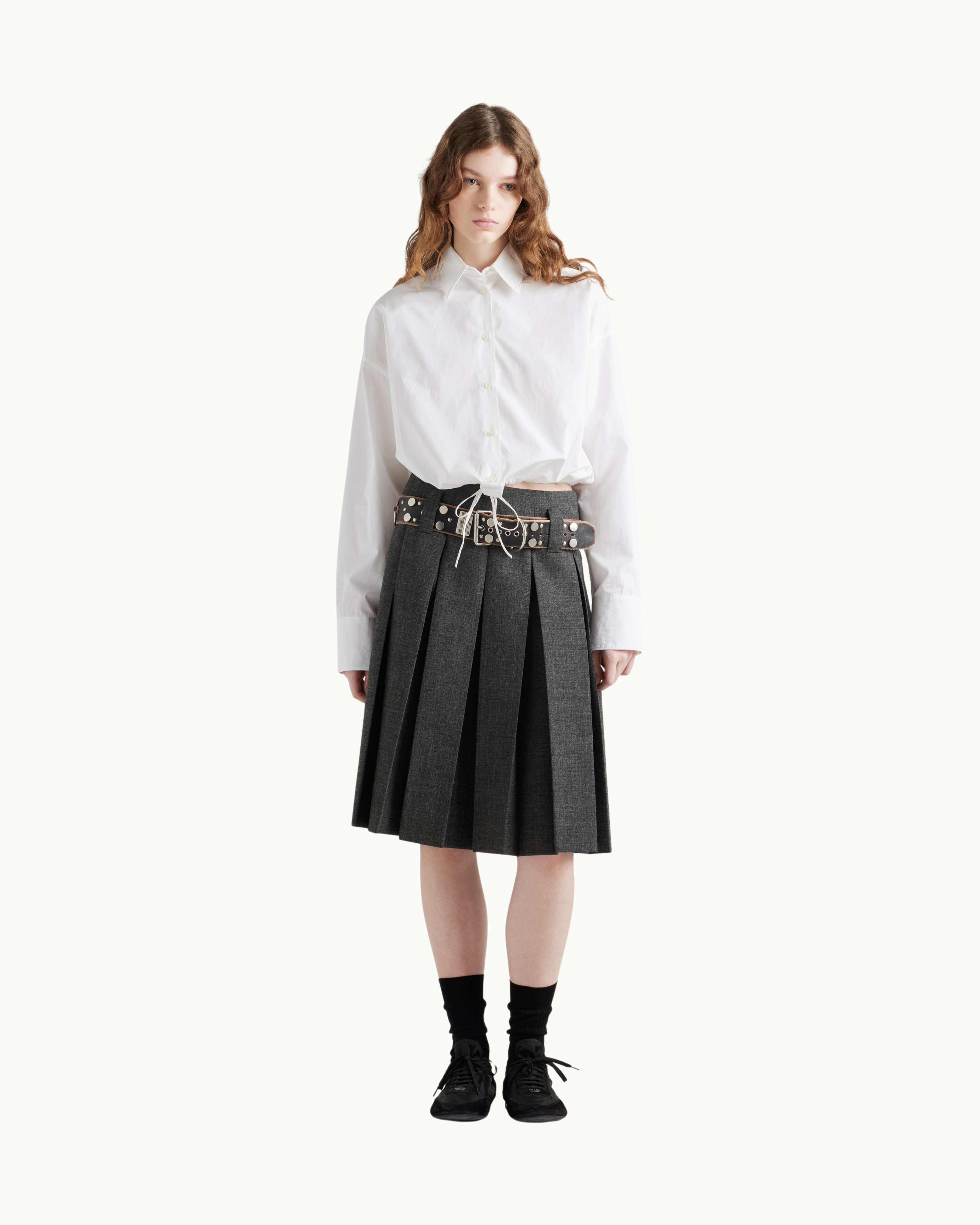Drawstring Poplin Shirt