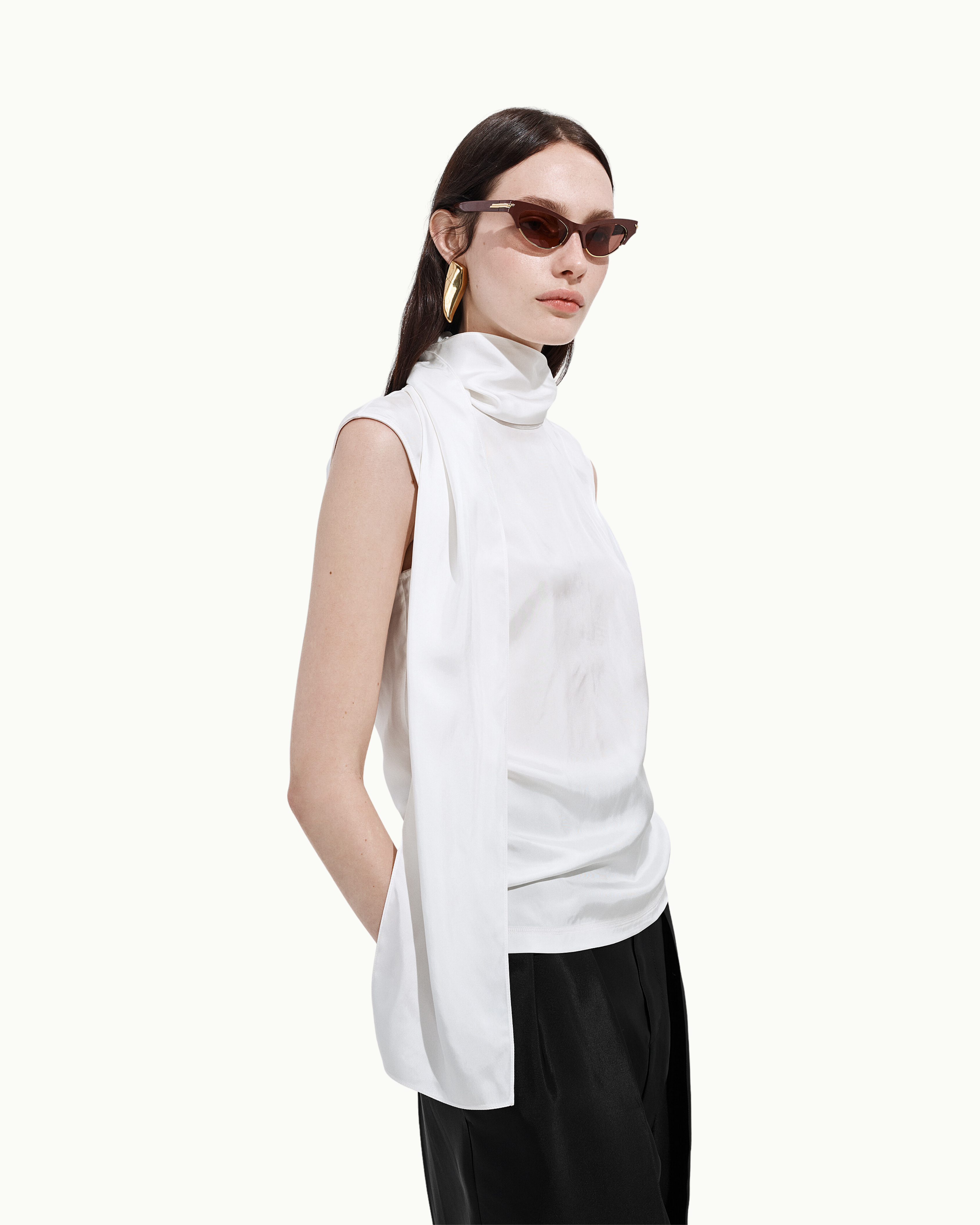 Silk Stretch Satin Top