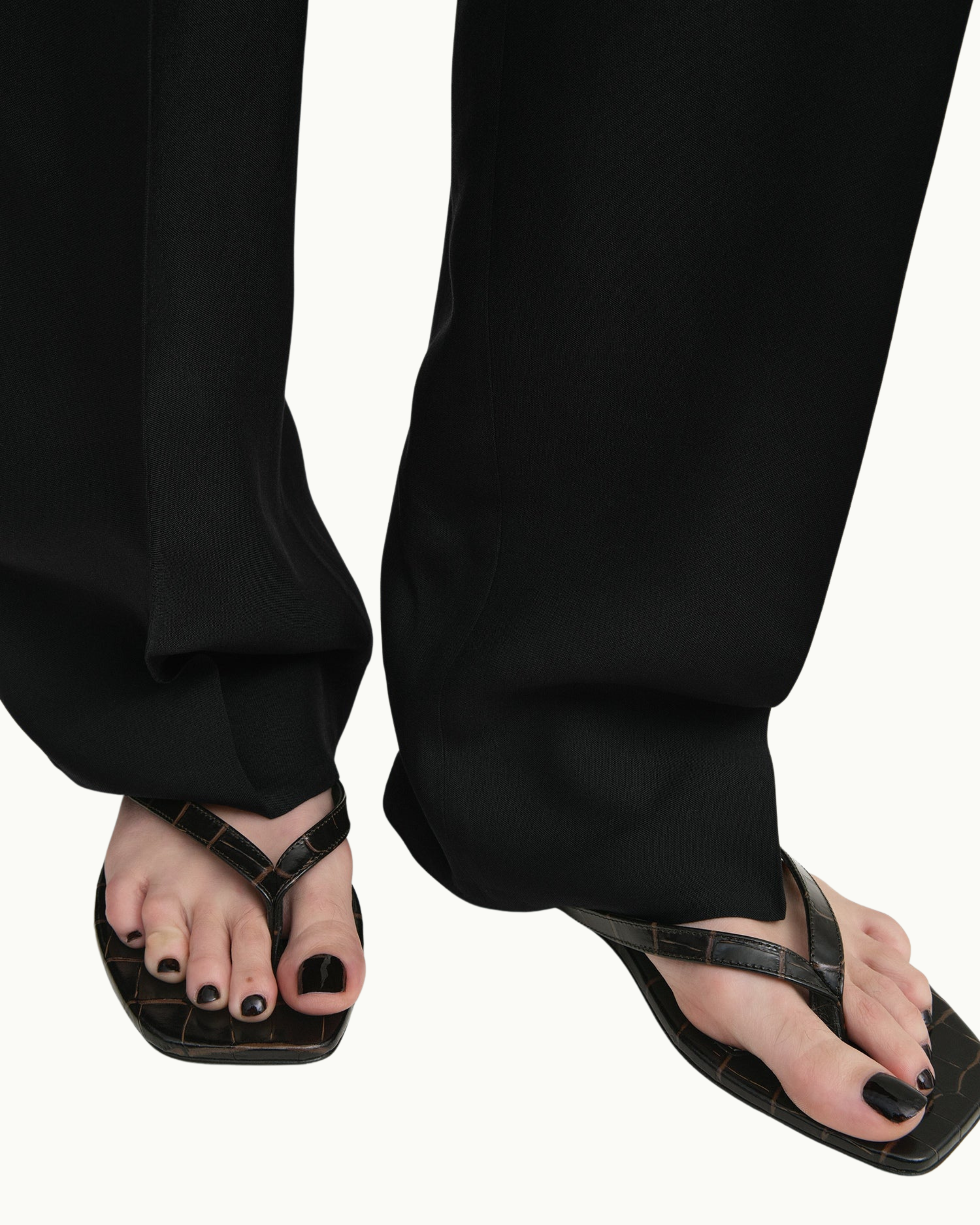 Croc-Embossed Flip Flops